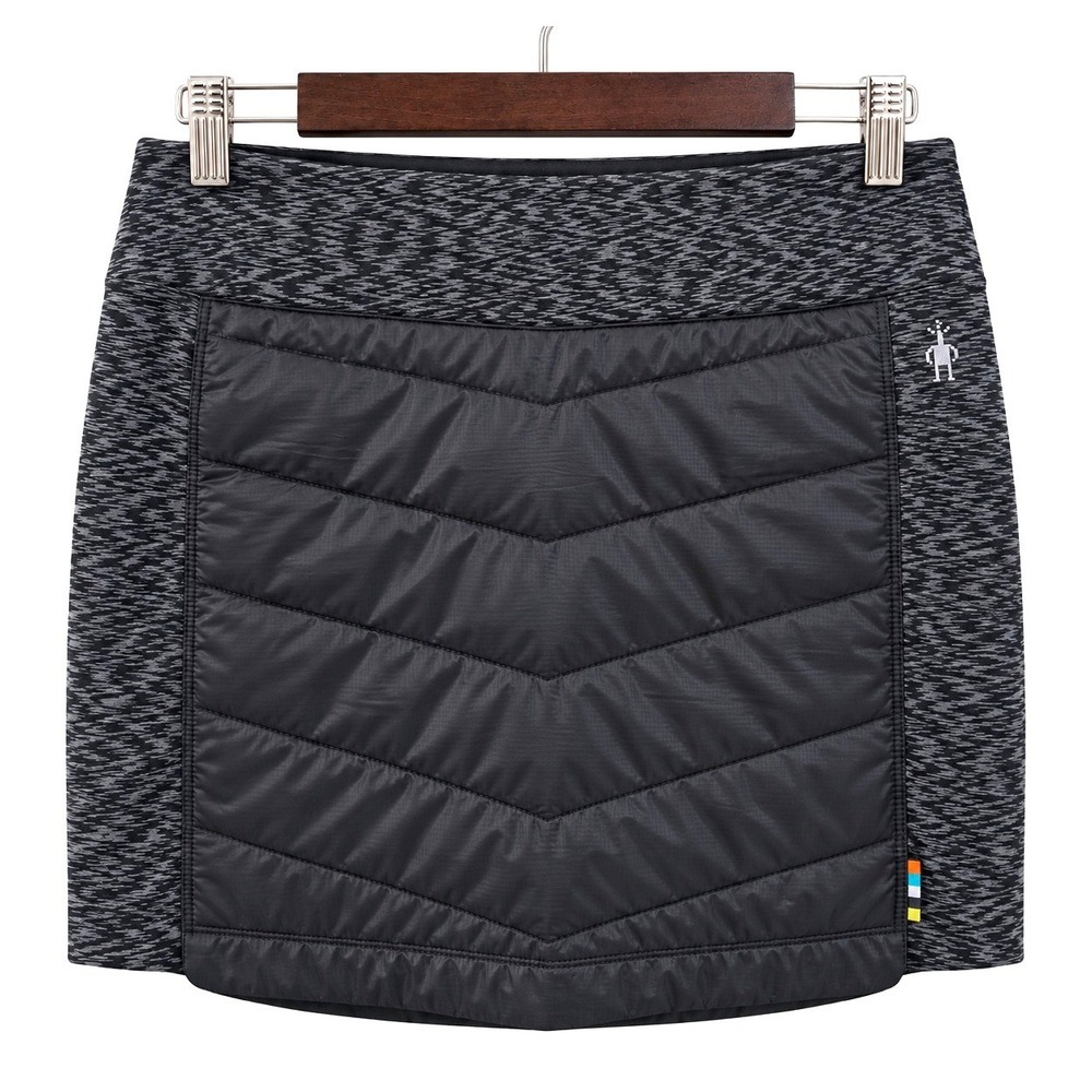 Smartwool Smartloft 120 Insulated Quilted Skirt Women M Gray Black Skiing Hiking